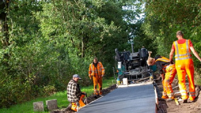 Fietspad wordt aangelegd