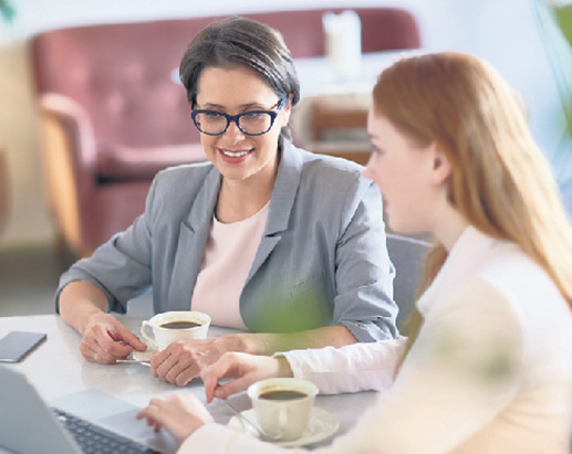 In gesprek met een loopbaanadviseur over begeleiding van de loopbaan