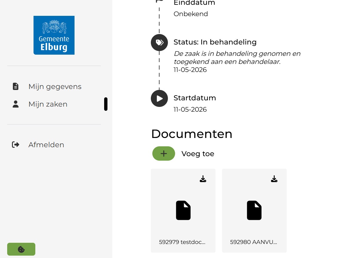 Document toegevoegd aan zaak